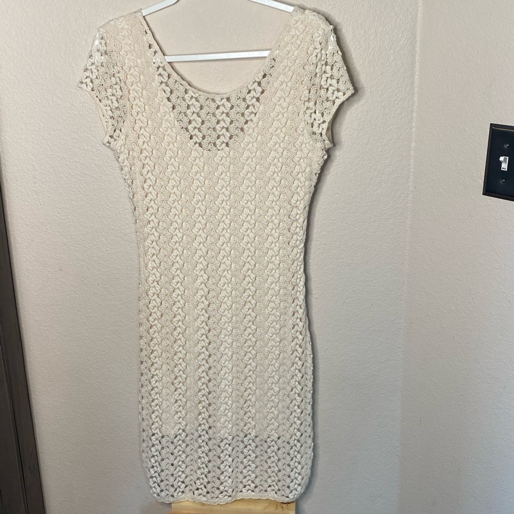 Free people cream cotton large boho dress